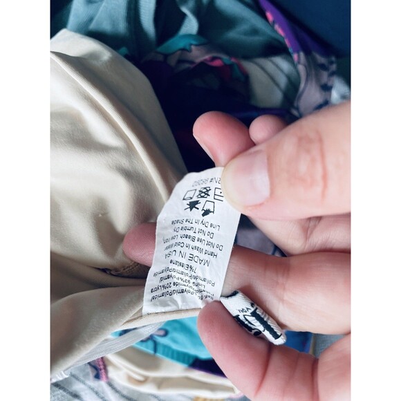 Tibi New York Kamara One Piece Swimsuit S Small Blue Purple Floral One Shoulder - Picture 6 of 6